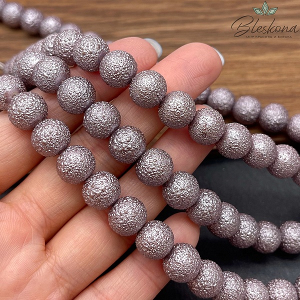 10 мм Бусина акриловая сиреневая