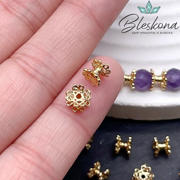 4,8*6 мм, цвет золото,Бусина - разделитель