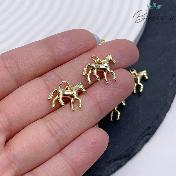 15*13 мм Цвет золото, Подвеска Лошадь