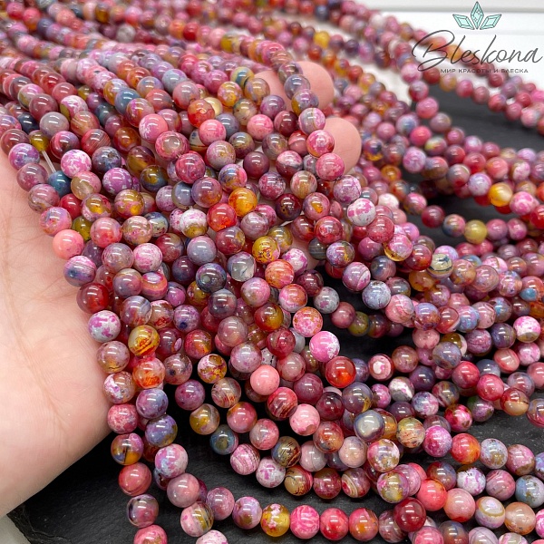 Агат с узором №13 6 мм