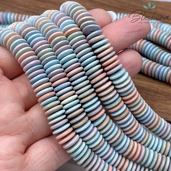 Радужный Агат диски микс  2*8 мм (имитация)