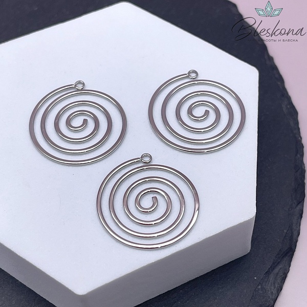25*23,5 мм Цвет серебро, Подвеска Спираль