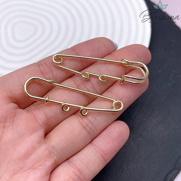 5 см, Цвет золото, Основа булавка 2 кольца 