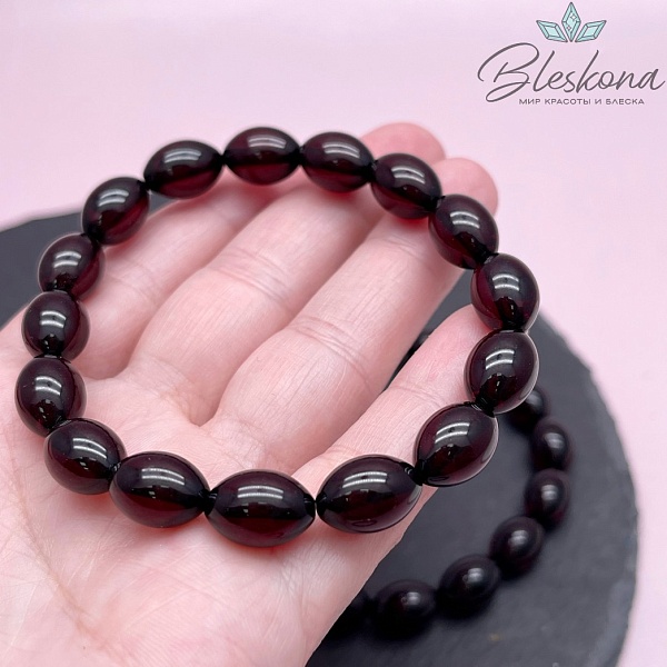 Янтарь красный рис  9*13мм сет 20см