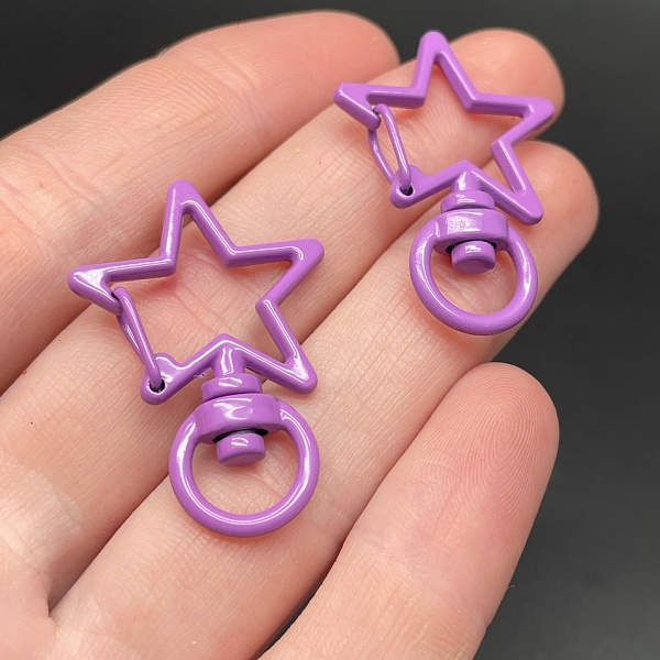 23*35мм , Замок крупный звезда фиолетовая эмаль 
