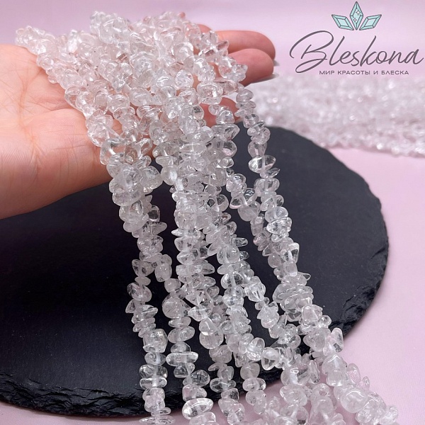 Крошка Горный хрусталь №1 ширина бусин ~ 7-9 мм