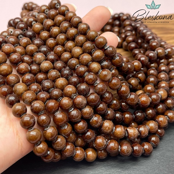 Оникс коричневый №1 8 мм (кальцитовый)