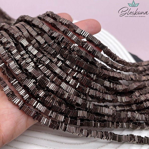 4*1 мм Гематин имитация, цвет коричневый №1 (шоколадный), квадрат