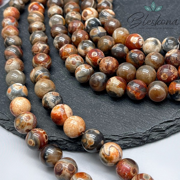 Агат с узором №4 12 мм