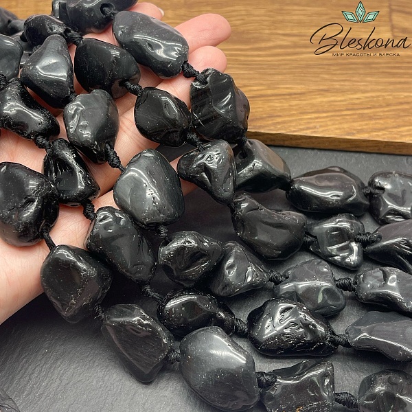 Обсидиан черный фриформ (18-30)*(16-20) мм