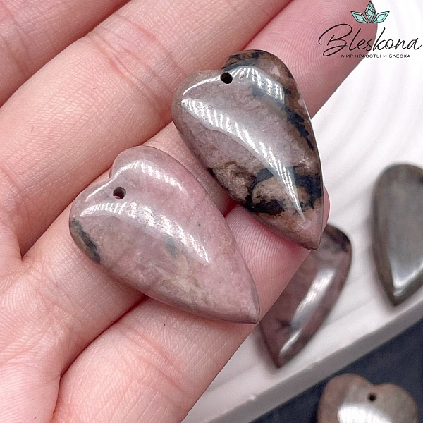 18*29 мм Подвеска Сердце Родонит