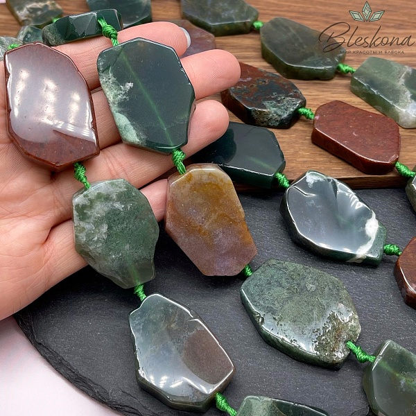 Агат индийский плоский фриформ (30-40)*(20-30)  мм