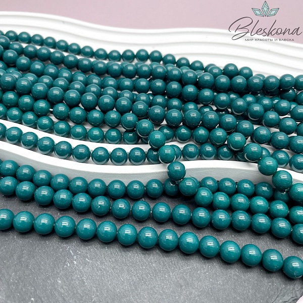 Жемчуг Майорка цвет темно- бирюзовый 8 мм