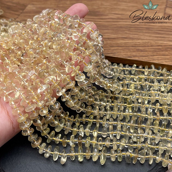 Кварц Лимонный сколы шлифованные (2-4)*(8-11) мм