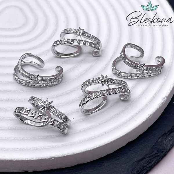 23,5*11 Цвет серебро, Кафф северная звезда 