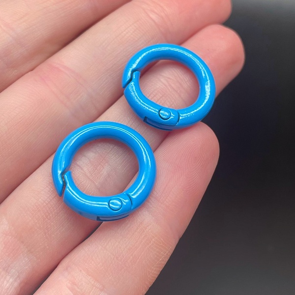 20мм , Замок круг синяя эмаль