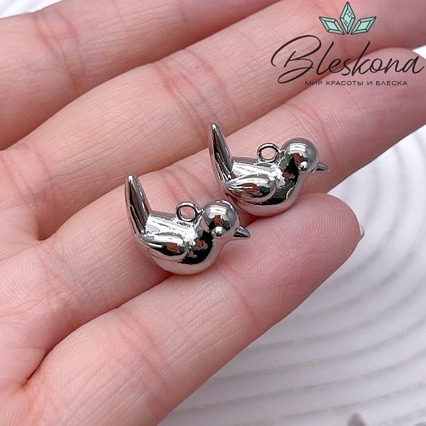 11,9*17,6 мм Цвет серебро, Подвеска Птичка