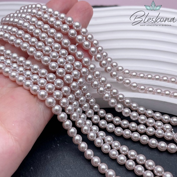 Жемчуг Майорка, цвет светло- фиолетовый  6 мм