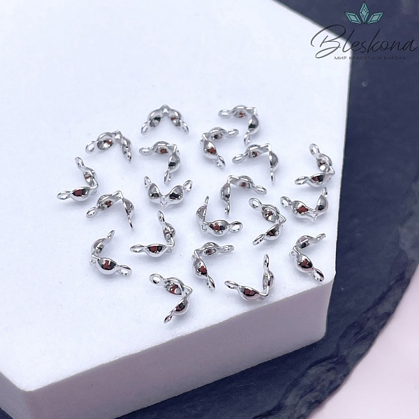 6,5*3 мм Цвет серебро, Каллоты двойное кольцо уп. 20 шт.