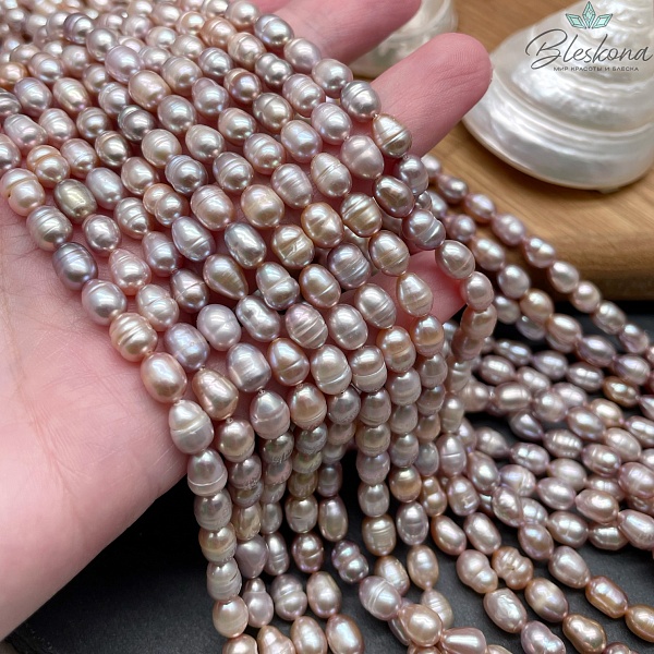 Жемчуг рис фиолетовый 5,5-6 мм