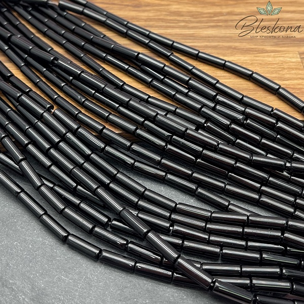 Агат Черный трубочки 13*4 мм