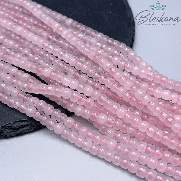 Розовый кварц рондель 6*4,5 мм