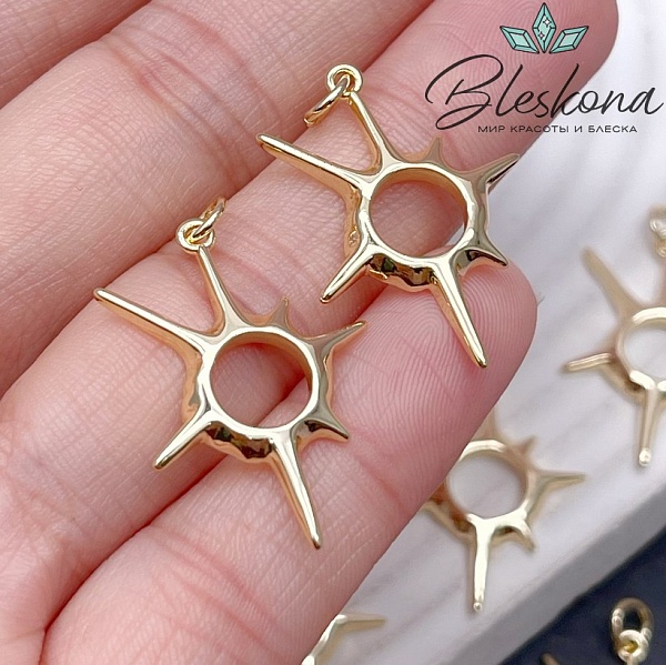27,5*20 мм Цвет золото, Подвеска сияние солнца