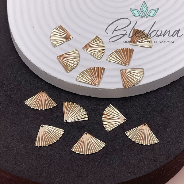 14*19,5 мм Цвет золото, Подвеска веер