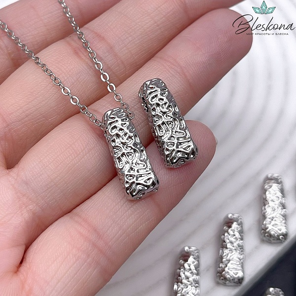 18,8*7,3 мм Цвет серебро, Подвеска фактурная 