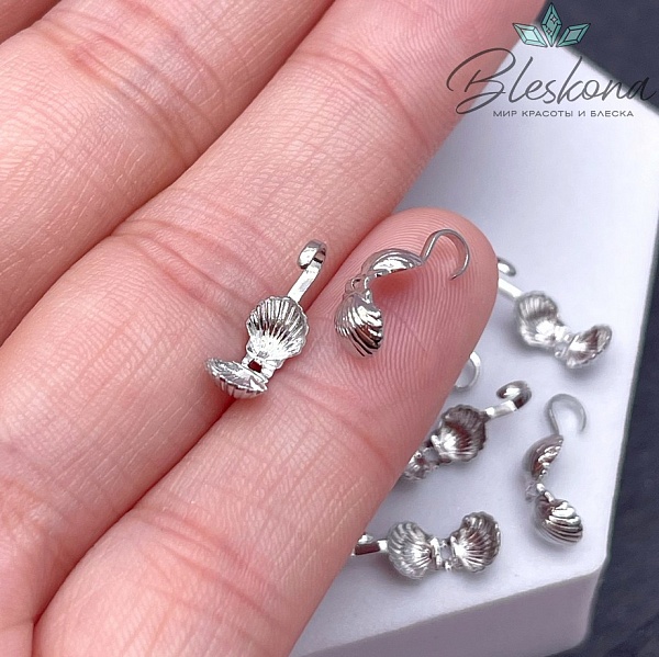 11*5 мм Цвет серебро, Каллоты ракушка уп. 10 шт.