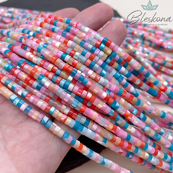 Перламутр микс диски 4*2 мм №1