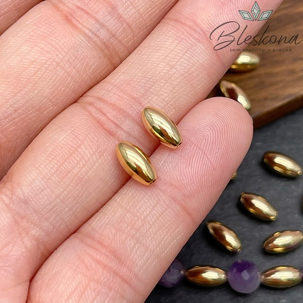 8*4 мм Цвет золото, Бусина рис