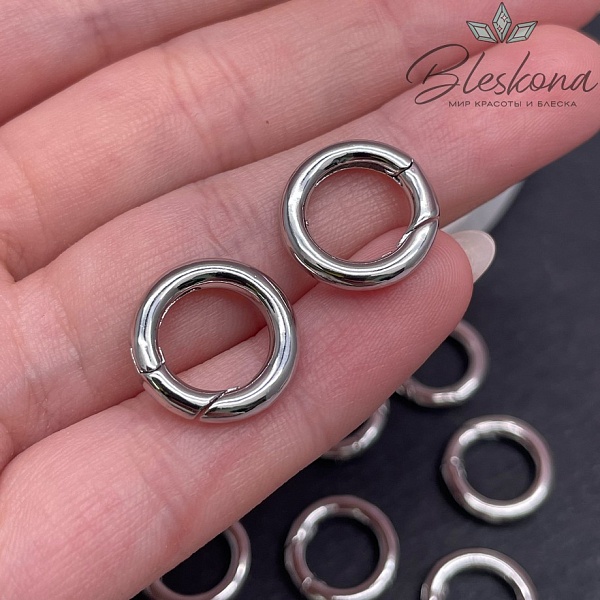 15 мм Цвет серебро, Замок Кольцо карабин