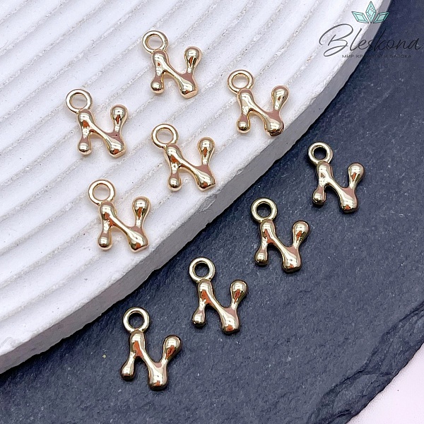 13 мм Цвет золото, Буква гладкая N 