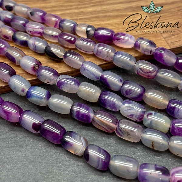Агат серо- фиолетовый бочата (тонированный) 14*10 мм