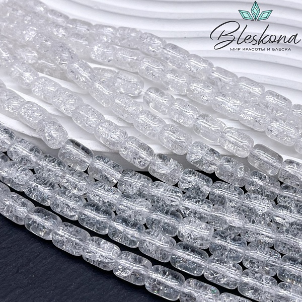 Кварц снежный белый бочата 11*8 мм