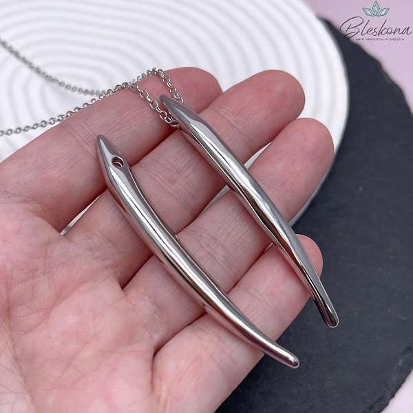 63*5 мм Цвет серебро, Подвеска клык