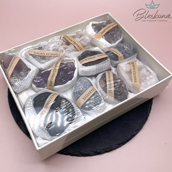 Коллекционный набор друз необработанных кварцев  