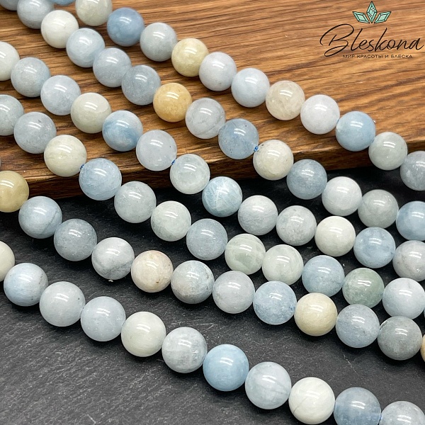 8 мм Аквамарин шар микс 