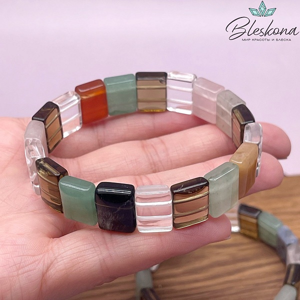 Микс камней с двумя отверстиями сет 14*10 мм