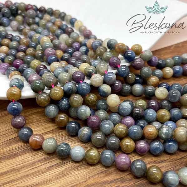 Микс рубин, сапфир №3 8 мм