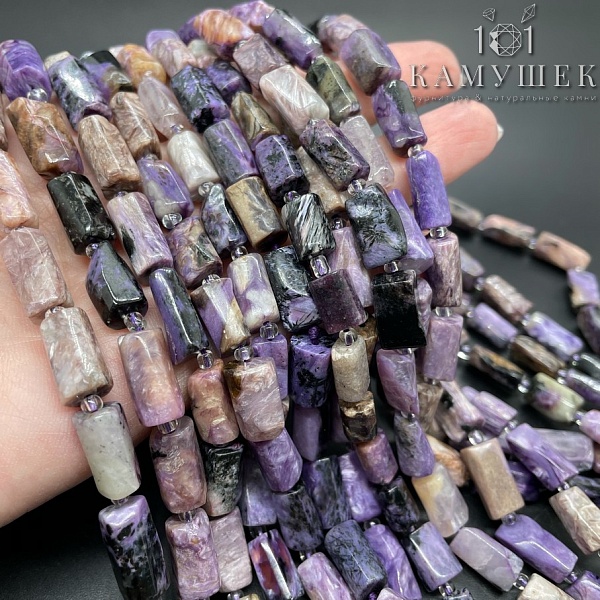 Чароит фриформ цилиндр (14-15)*(6-7)мм