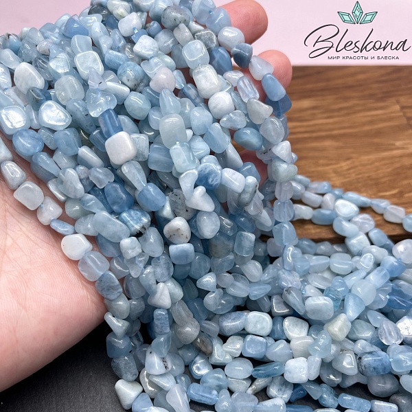 6-8 мм Аквамарин галтовка №2