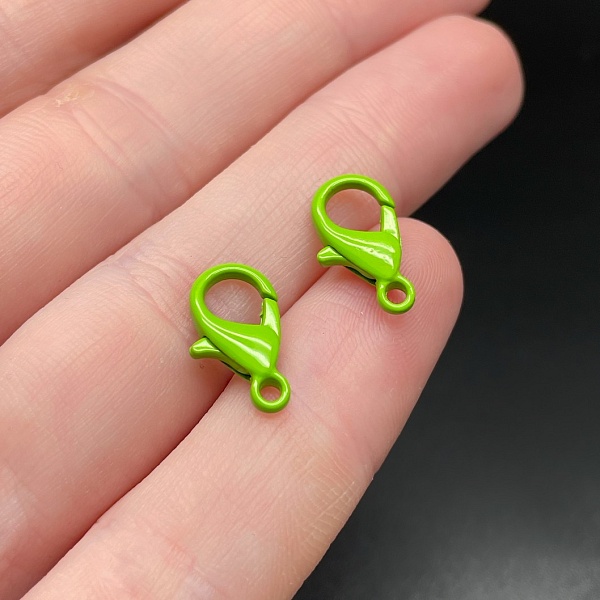 14 мм , Замок круглый  зеленая эмаль