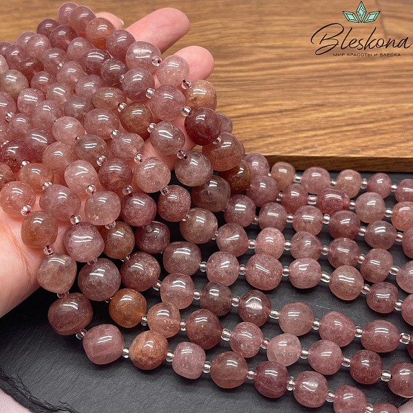  Кварц клубничный галтовка на увеличение 6,5-12,5 мм