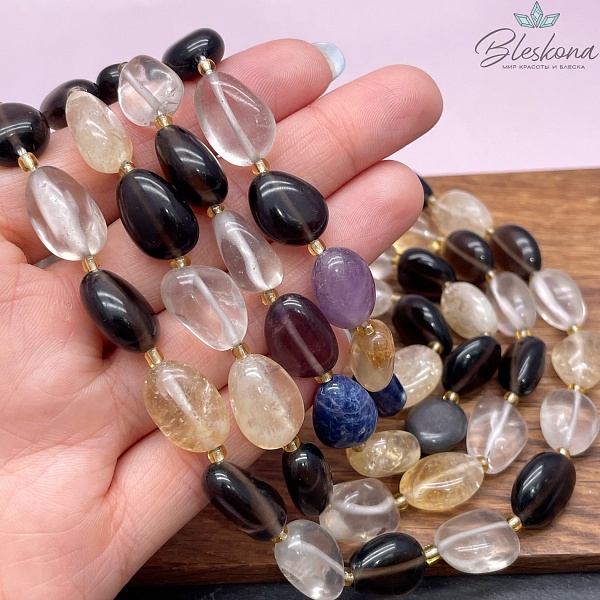 Микс из натуральных камней галтовка 10-10,5 мм 