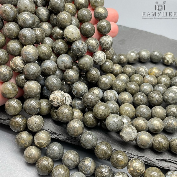 Пирит с включениями агата 12 мм 