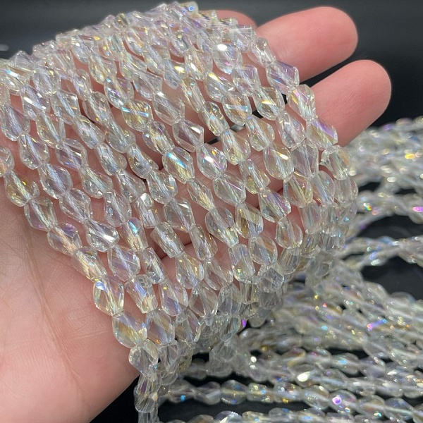 6*7,5 мм Стекло Lux, фриформ, цвет прозрачный с переливом  