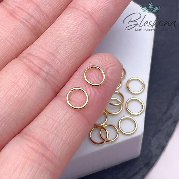 6*0,8 мм Цвет золото, Колечки уп. 1 гр.