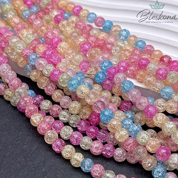 Кварц снежный микс (имитация) 6 мм